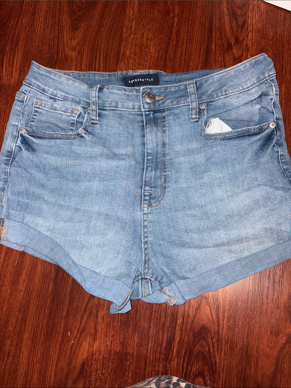 Aéropostale Light Wash Rolled Hem Shorts